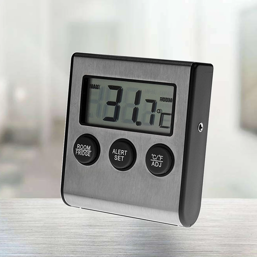 

Thermometer Alarm Digital for Home Indoor Refrigerator High and Low Temperature Number Kitchen Supplies Electronic Fridge