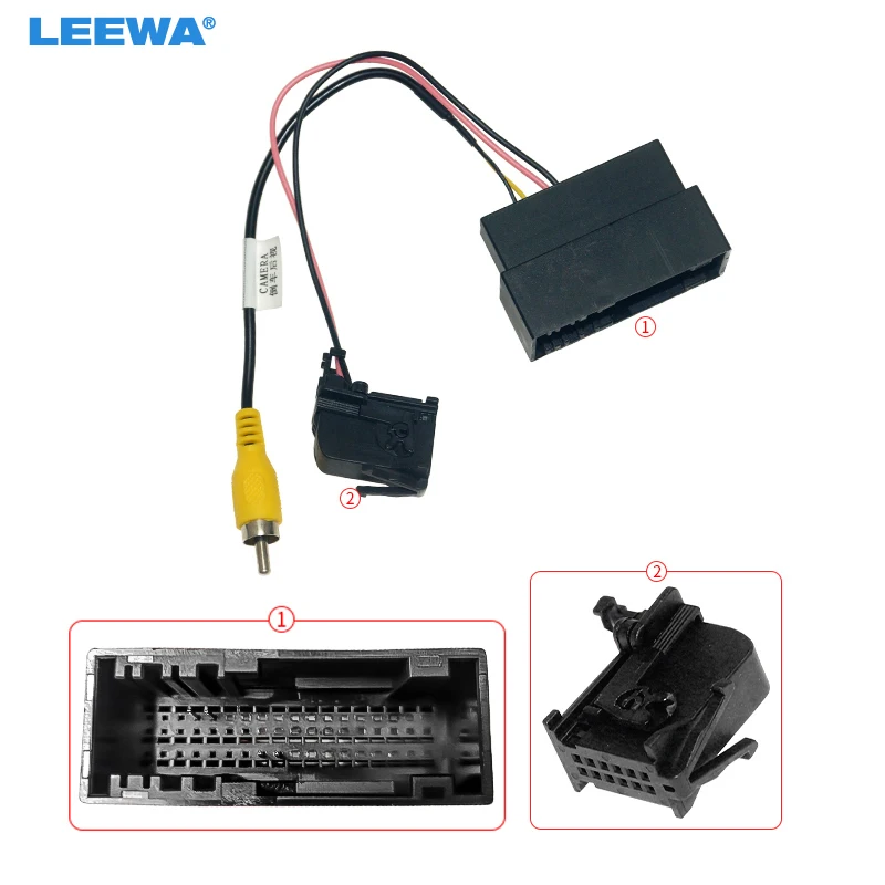 LEEWA 1pc Car Radio Audio Parking Rear Camera Video Plug Converter Cable For Ford Kuga Focus Edge Parking Reverse Wire Adapter