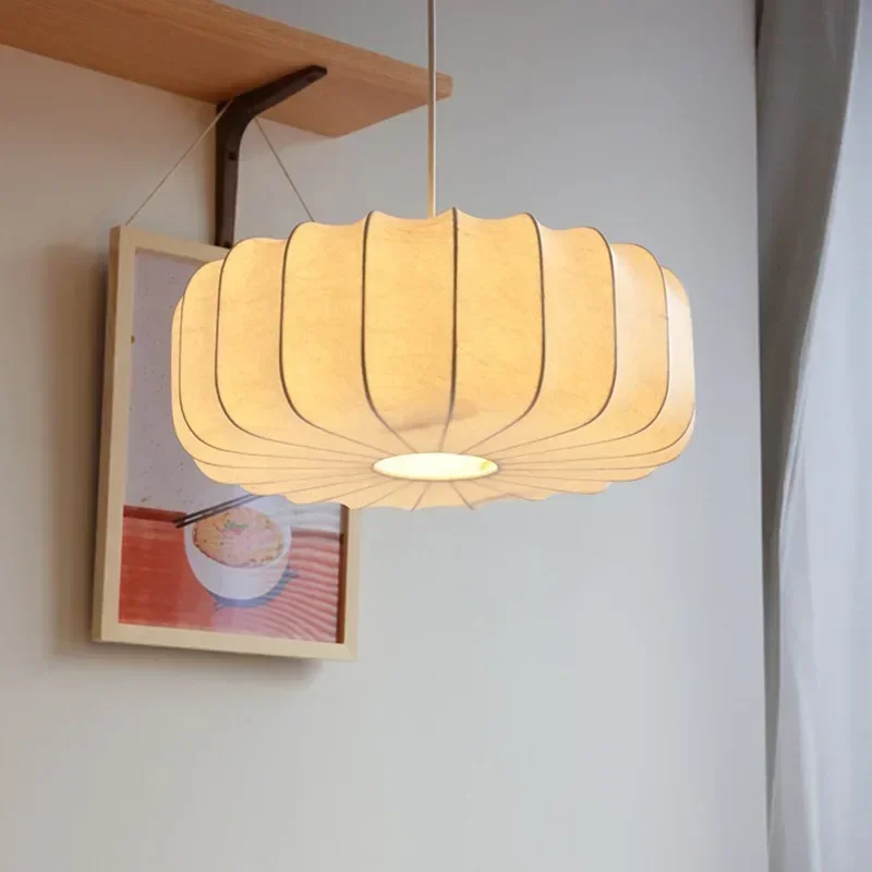 

Retro Design Silk LED Pendant Light Suitable for Dining Study Rooms Bedrooms Office Desks Chandelier Decorative Homes Bright
