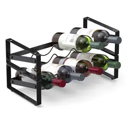 Freestanding Wine Holder Specially Designed Wavy Shelves For Easy Access Easy To Stackable Wine Rack