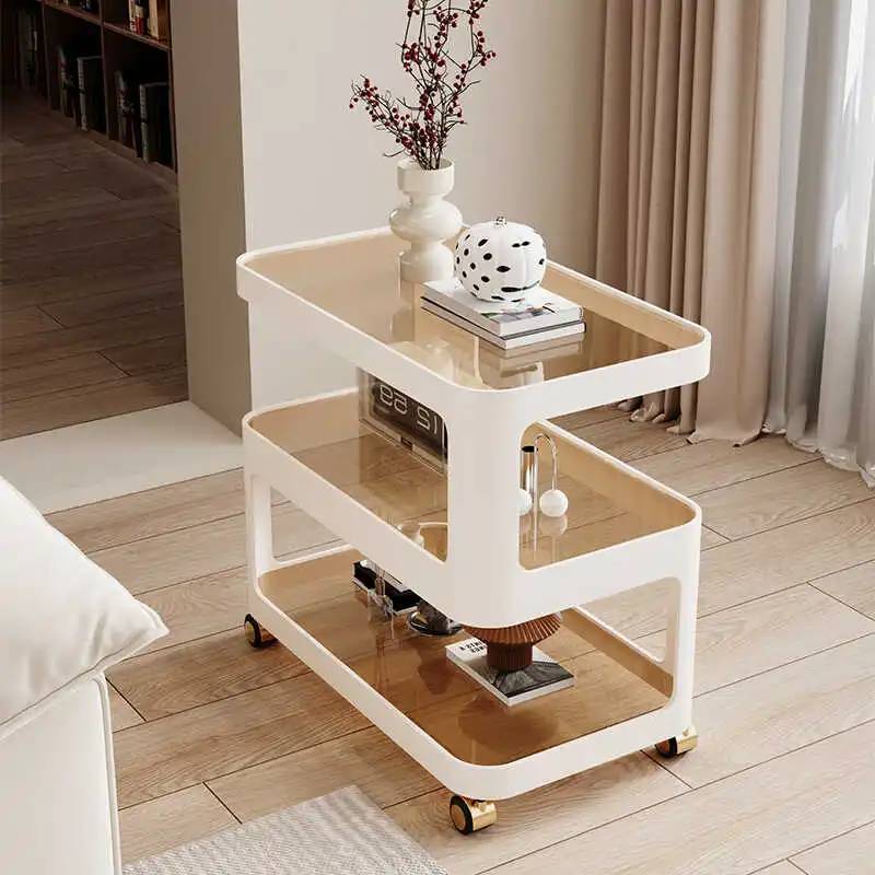 

Light luxury 2024 new removable coffee table sofa side table modern simple corner side cabinet living room household trolley
