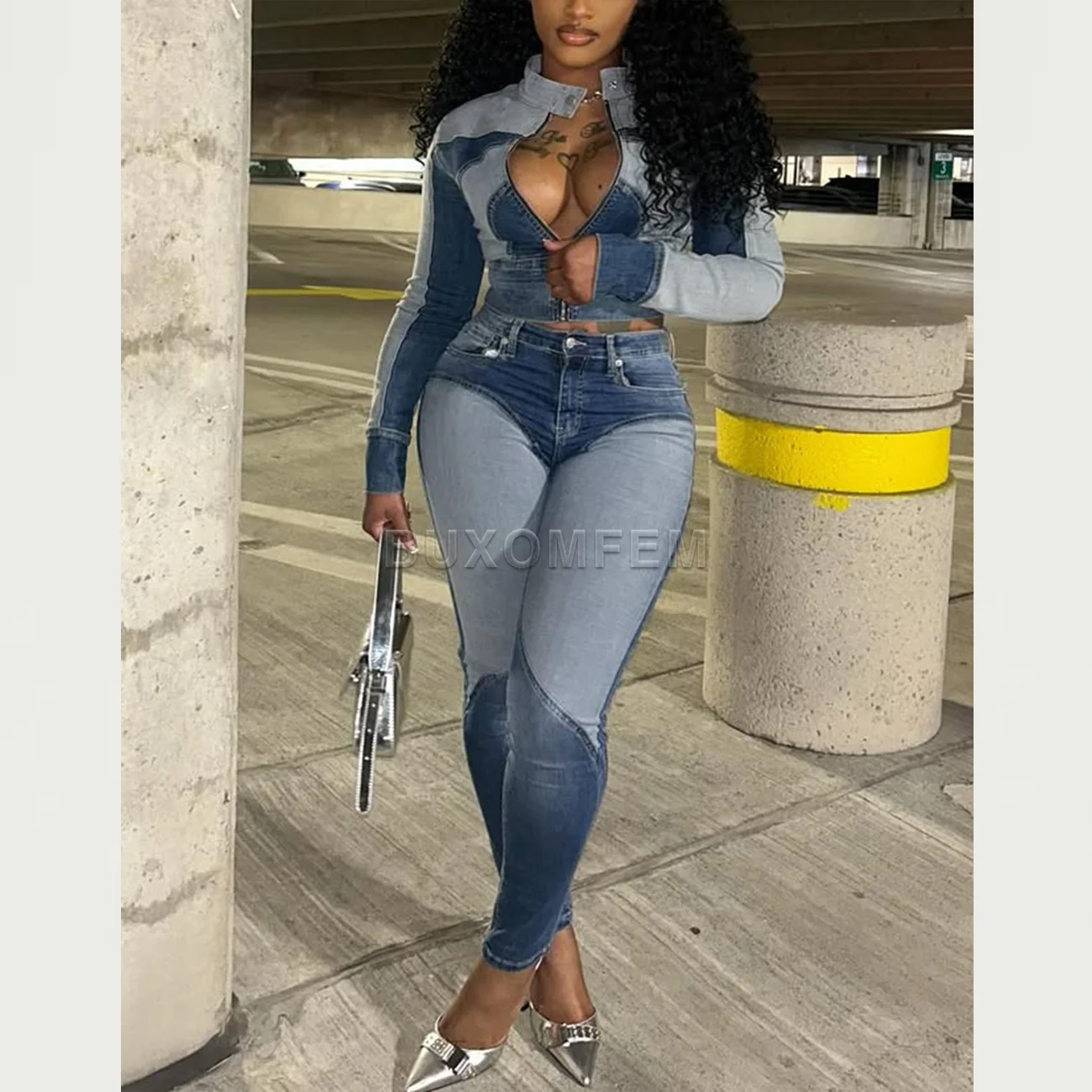 2025 Female Sleeveless Denim Jacket Ladies Spring & Autumn Cropped Versatile Clothings Women's Stylish Splicing Denim Jackets
