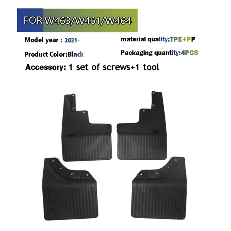 

BB-For Mercedes Benz G Class W463 W461 W464 Mud Flaps Guard Splash Mudguard Fender Mudflaps Car Accessories Front Rear 4Pcs
