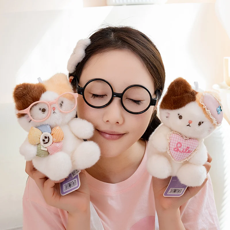 

Cartoon Animal Stuffed Doll Child Birthday Gift Rubber Rabbit Brand Series Calico Cat Plush Doll 15cm Kawaii Cat Plush Doll