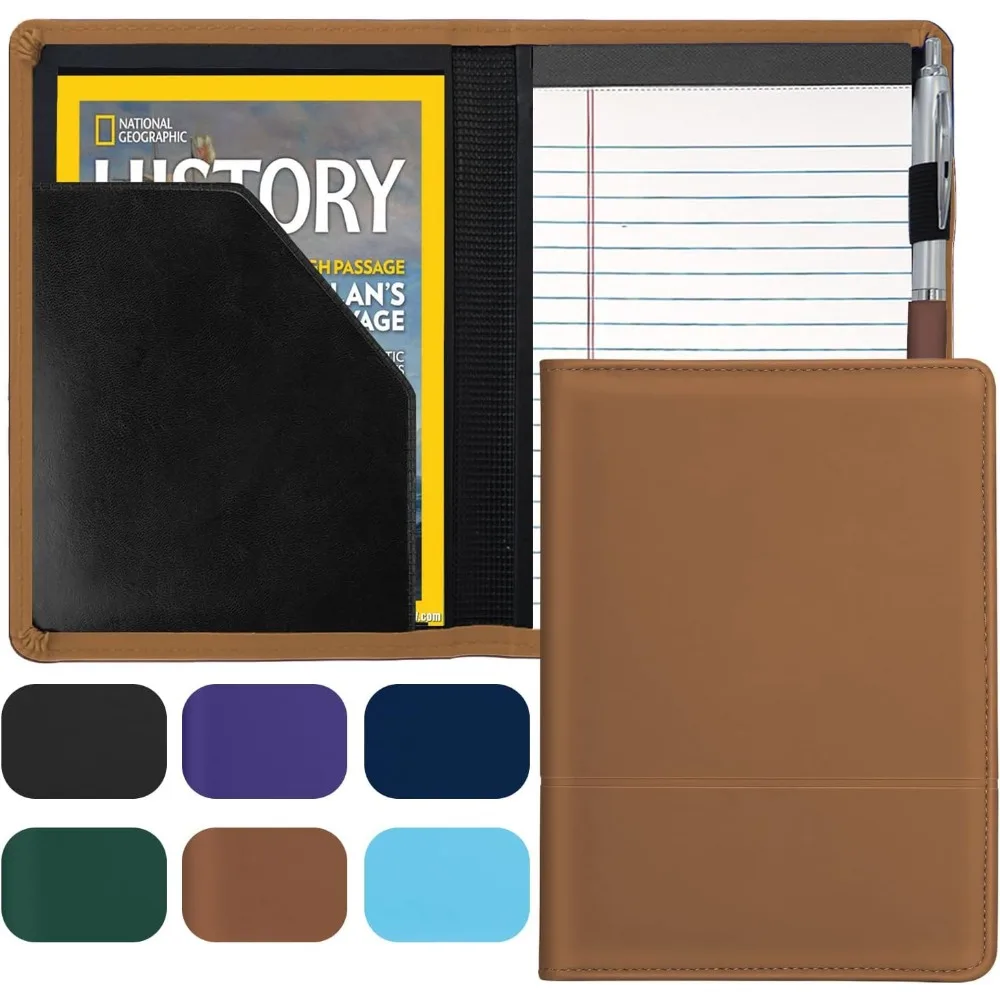 Padfolio/แฟ้มโฟลิโอ, มินิแพดโฟลิโอแฟ้มโฟลิโอ 5x8 แผ่นเขียนกฎหมาย, A5 โฟลเดอร์จัดระเบียบเอกสารสำหรับผู้ชายผู้หญิง, L