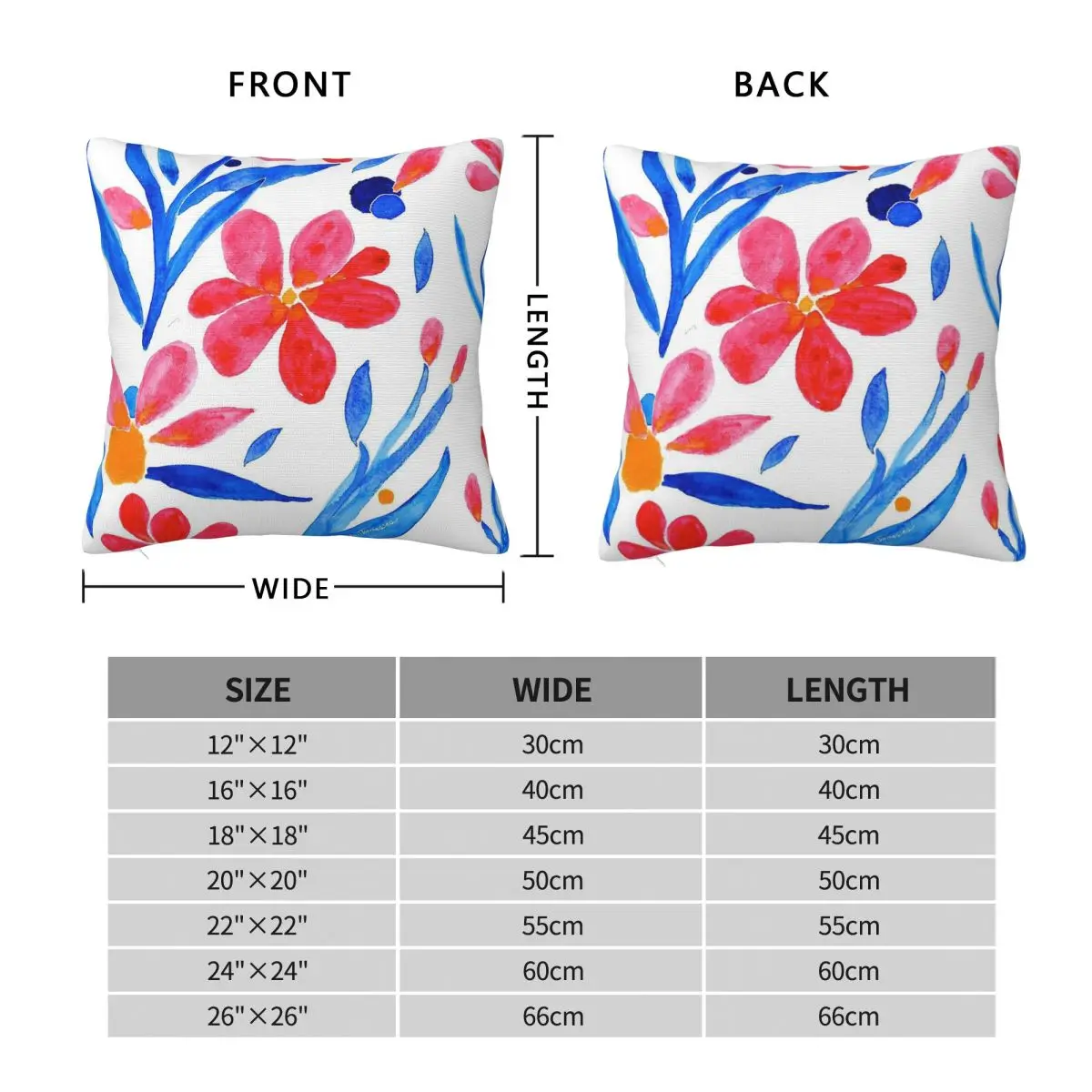 Blooming Bliss Square Pillowcase Polyester Linen Velvet Creative Zip Decor Throw Pillow Case Sofa Cushion Cover