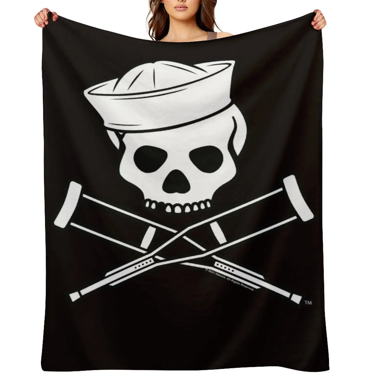 

Jackass Sailor Skull And Crutches Logo Throw Blanket Cute Blankets For Baby Moving Summer Beddings Blankets
