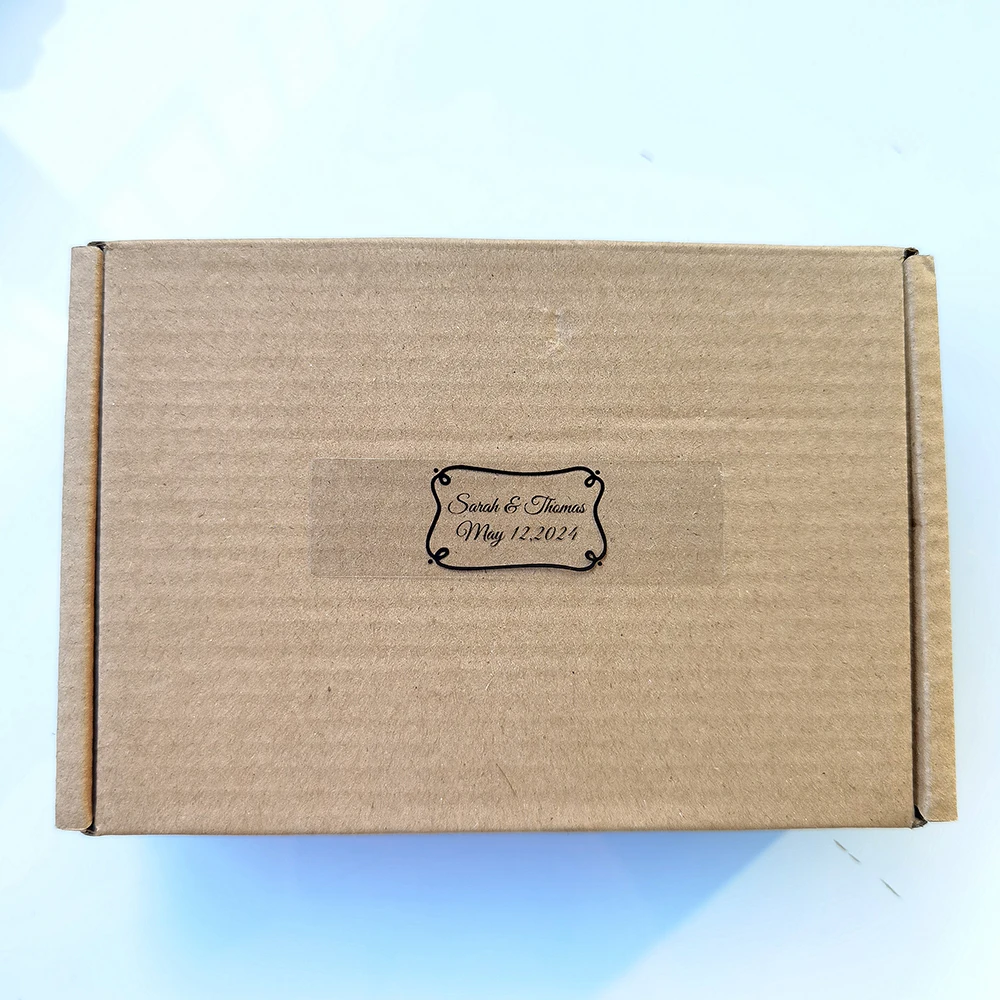 48pcs 20X70mm Customization Sticker Wedding Notice Letter Wedding Decoration ox Gift Key Candy Wedding Flowers