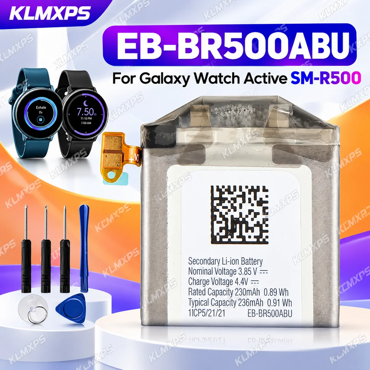 EB-BR500ABU Replacement Battery for Samsung Galaxy Watch Active R500 Smartwatch Compatible Spare Battery Repair Component