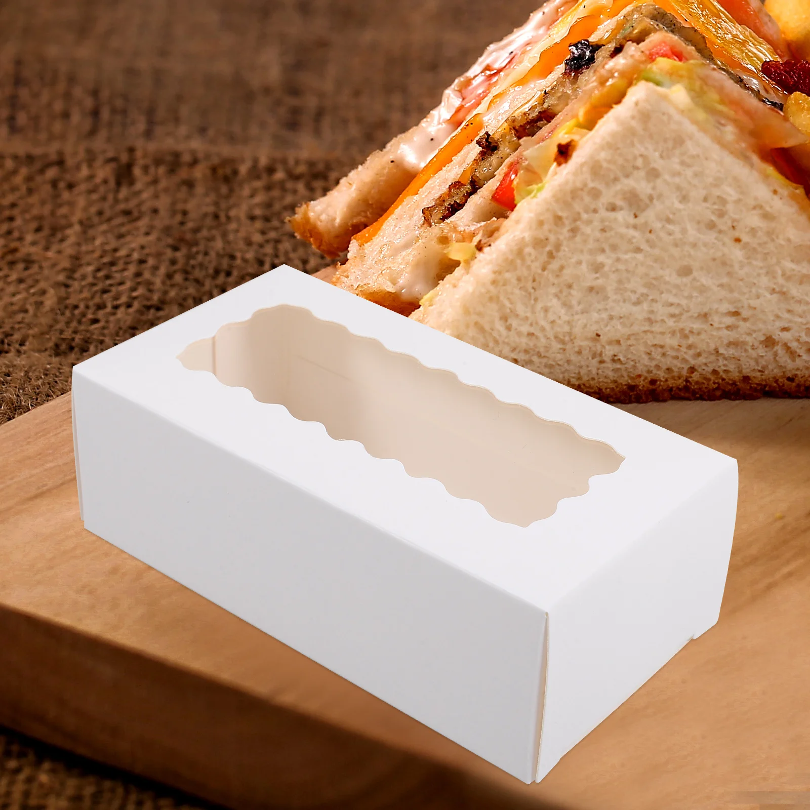 10Pcs White Card Paper Cupcake Boxes Elegant Muffin Packaging for Wedding Party Mini Pastry Cake Pop Favor Treat Box