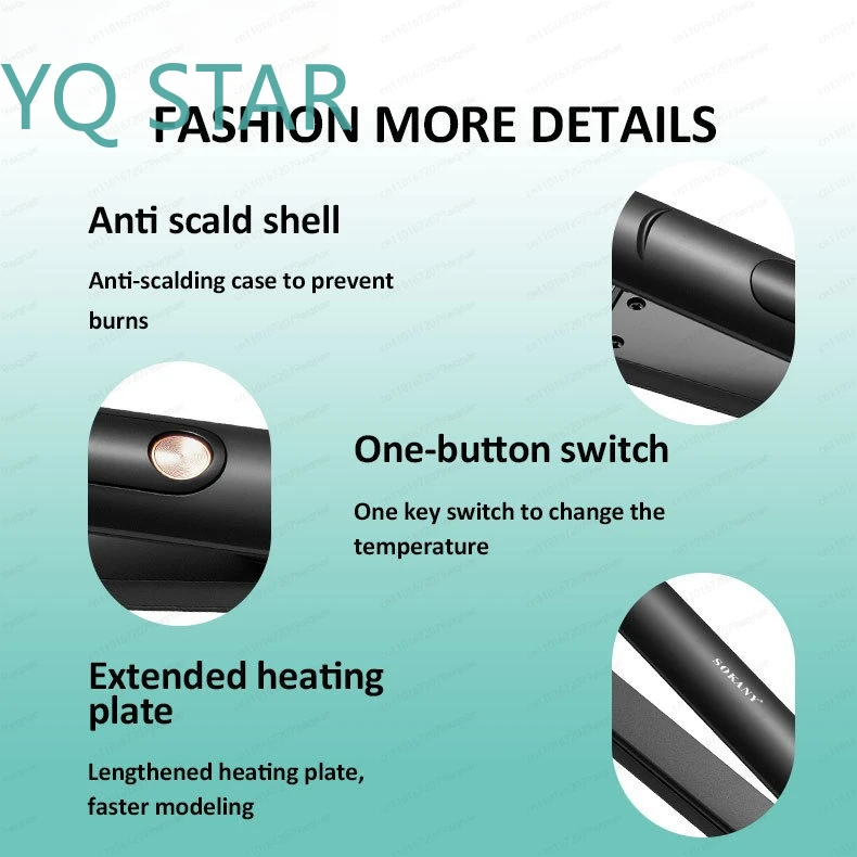 15041 Hair Straightener for  Hair Types 2 in 1 Flat Iron Clip Styler for Home Salon Use Professional Ceramic Titanium view 5
