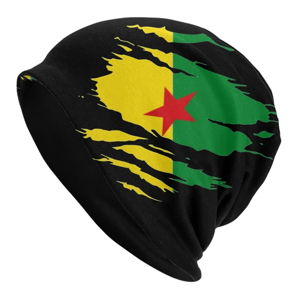 Torn Style Guyana Flag Skullies Beanies Hats French Guiana Hip Hop Men Women Outdoor Cap Warm Head Wrap Bonnet Hats