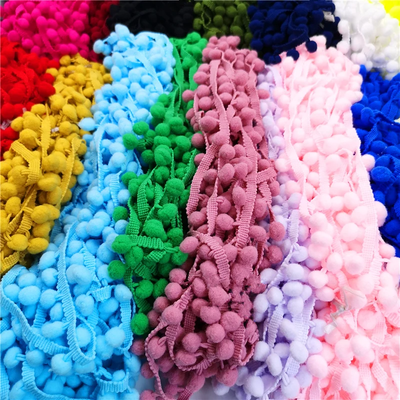 2 Yards pompon pizzo Trim palla nastro MINI perla pompon frangia nastro cucito pizzo tessuto Kintted fatto a mano accessori artigianali fai da te