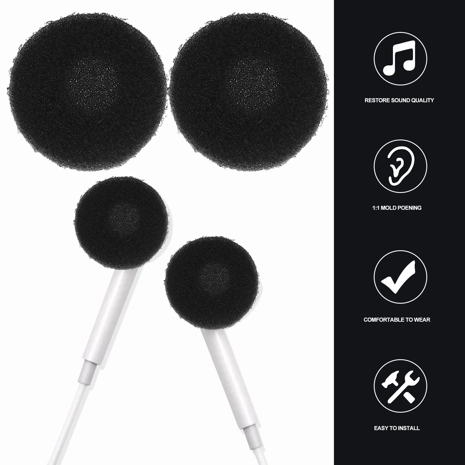 

50 Pcs Sponge Cushion Ear Covers Earplugs Earphones Earbuds Replacement Sponges