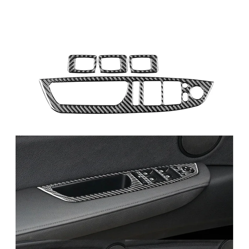 For BMW X5 E70 X6 E71 carbon fiber car lift switch sticker trim 2007 2008 2009 2010 2011 2012-2014 interior accessories