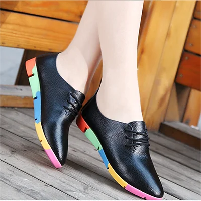 2022 Women\'s shoes classic style pointed flat work shoes leather women\'s shoes