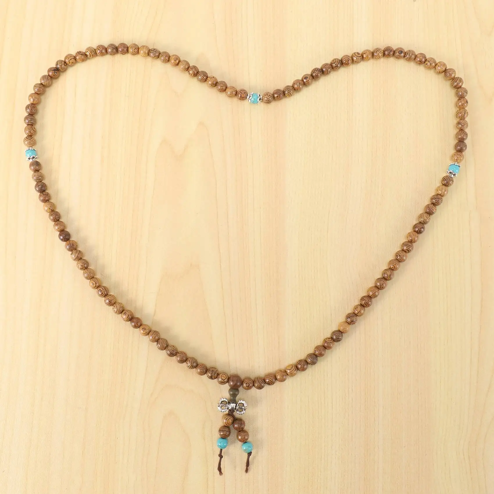 ABQR NUOVA collana con bracciale con perline di preghiera per meditazione Buddha buddista in legno di sandalo 108