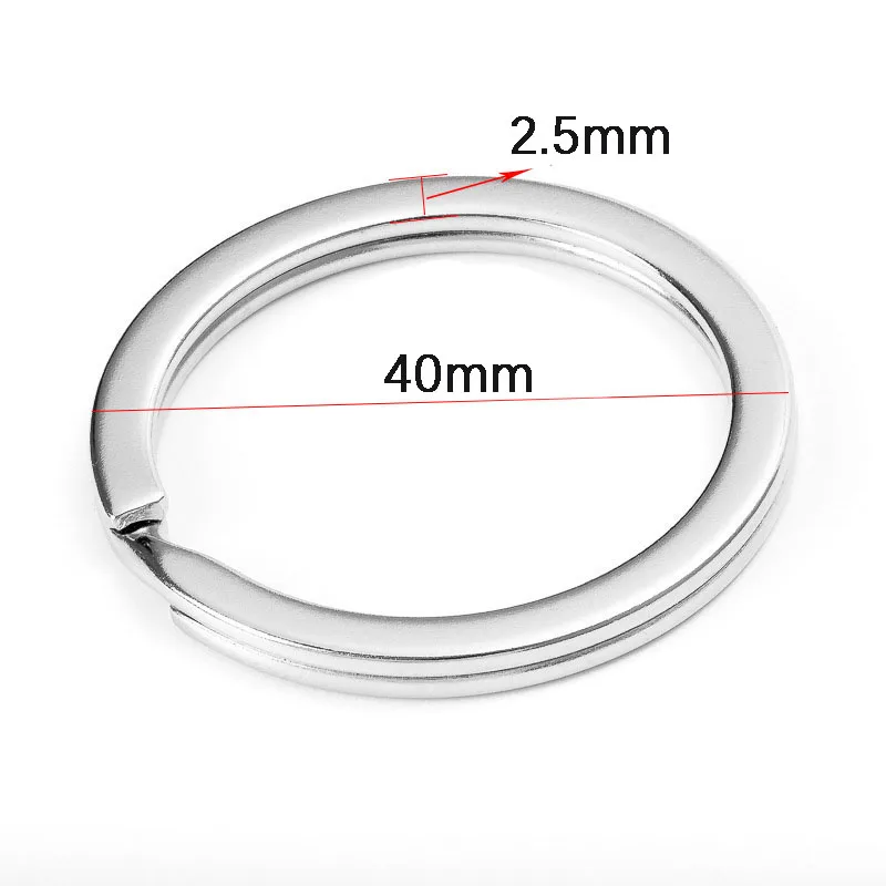 20 Stück Edelstahl-Schlüsselanhänger, 20/25/28/30/35 mm, rund, flache Linie, geteilte Ringe, Schlüsselanhänger für Schmuckherstellung, Schlüsselanhänger, DIY-Ergebnisse
