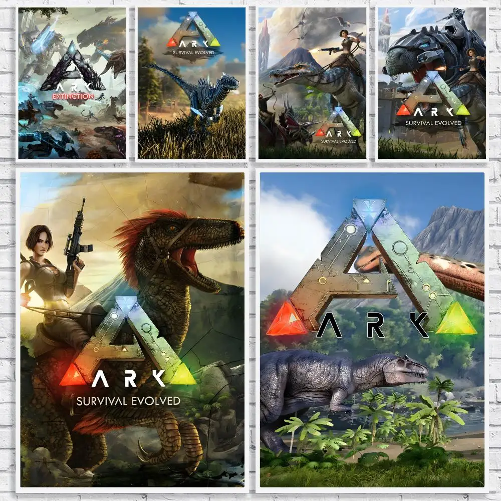 Affiche de jeu de survie A-ARK Survival Evolved, décoration murale polyvalente HD imperméable, auto-adhésive, pour tout espace, cadeau idéal
