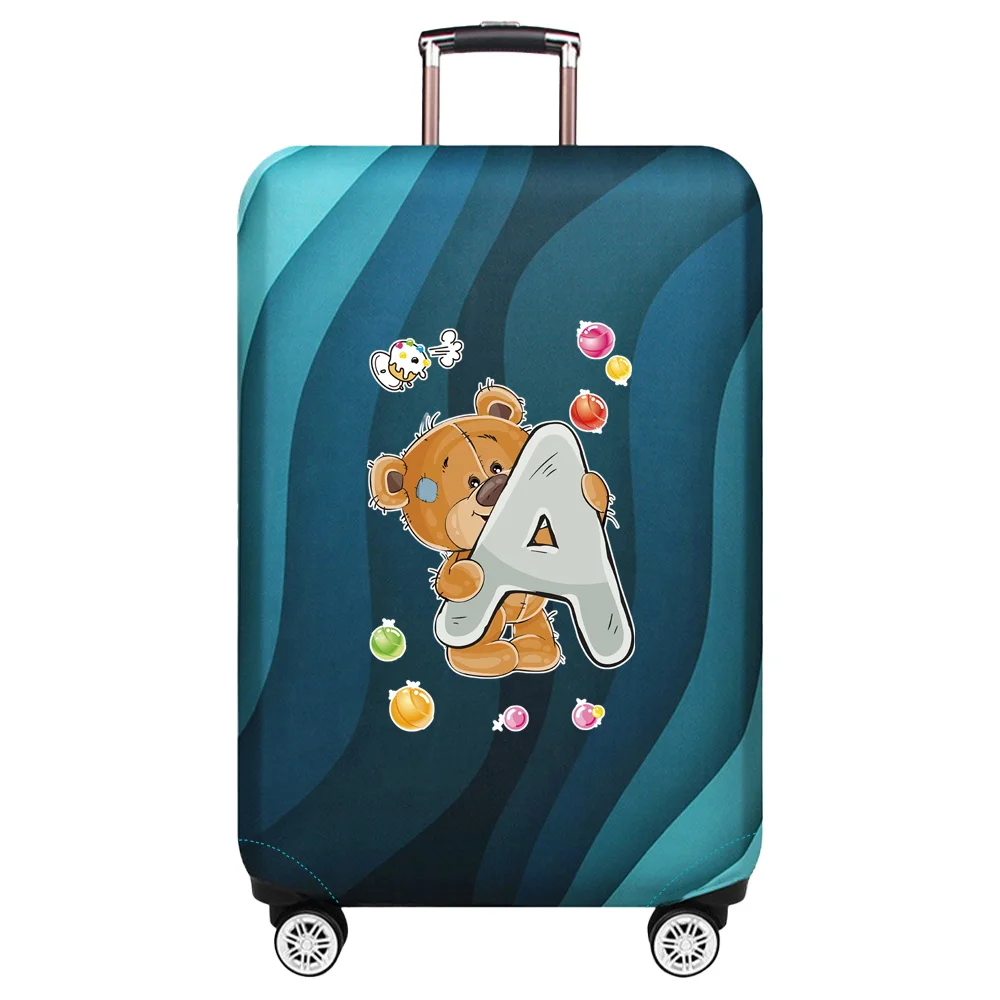 Luggage Cover Stretch Fabric Suitcase Protector Cute Bear Series Travel Baggage Dust Case Cover for18-32 Inch Suitcase Case