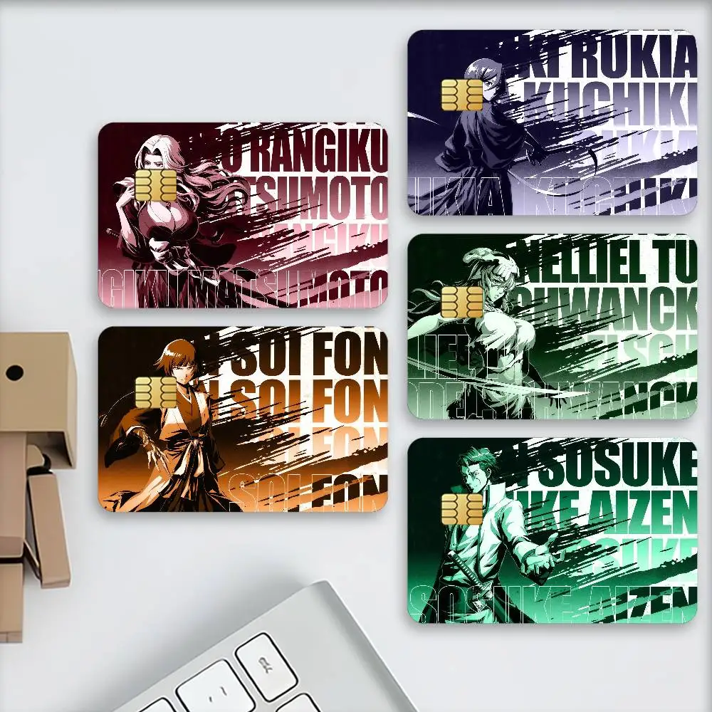 Anime B-Bleach-s Waterproof Card Stickers For Credit Cards Debit Cards And Transit Cards 4pcs