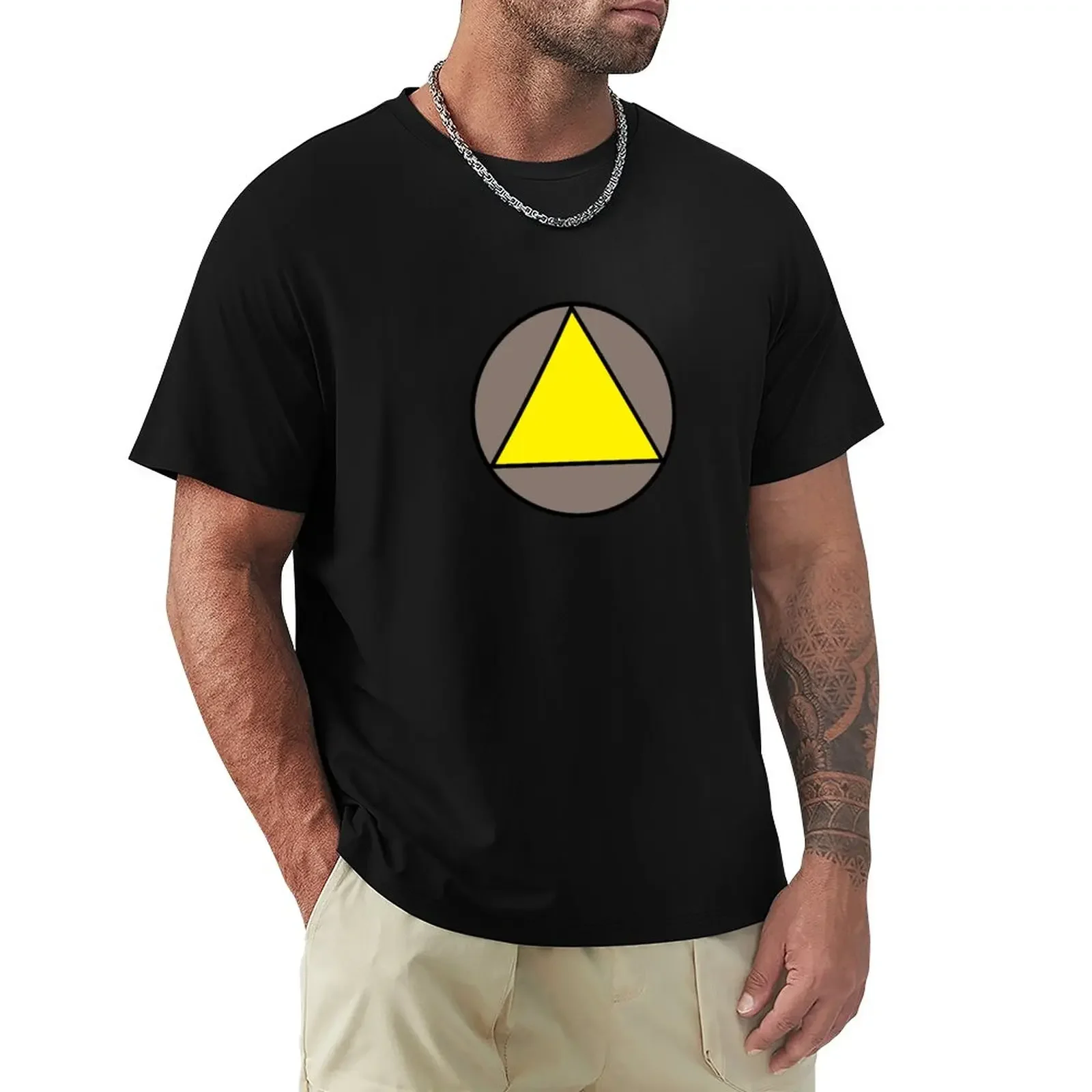 

Yellow Triangle T-Shirt boys whites customs design your own plain t shirts men