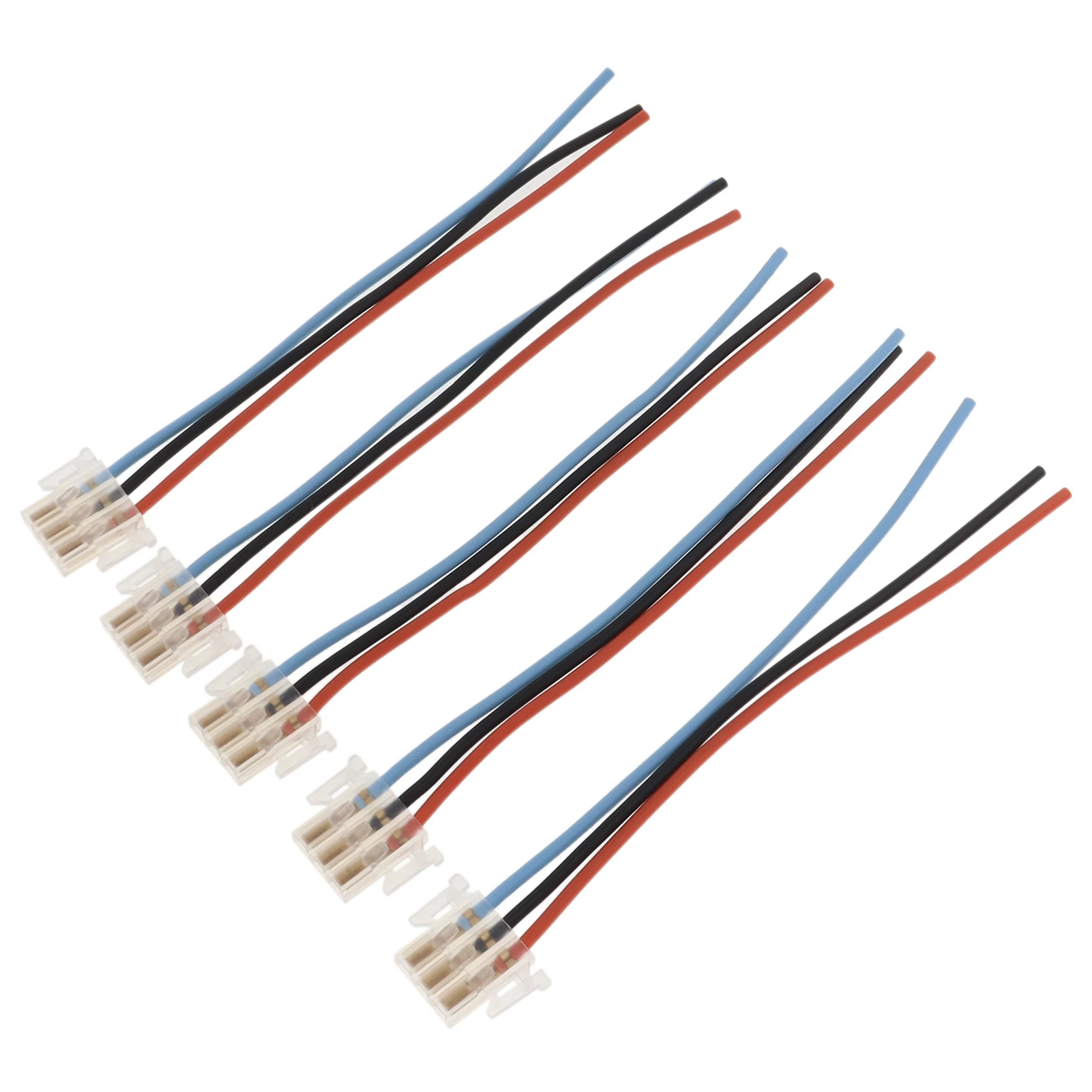 5Pcs/Set Universal Motorcycle Electric Vehicle Modified Five Switches All Copper Wire Three-hole Plug Terminal Connector