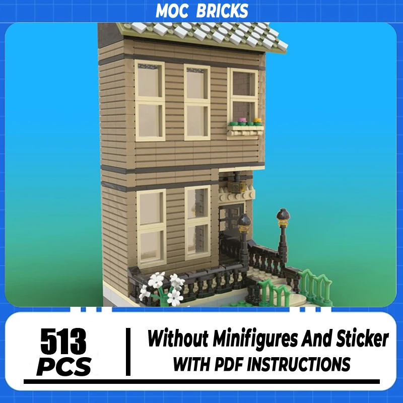 

City Street View Moc Building Blocks Suburban Modular Home 2 Model Technology Brick DIY Assembly Construction Holiday Toy Gifts