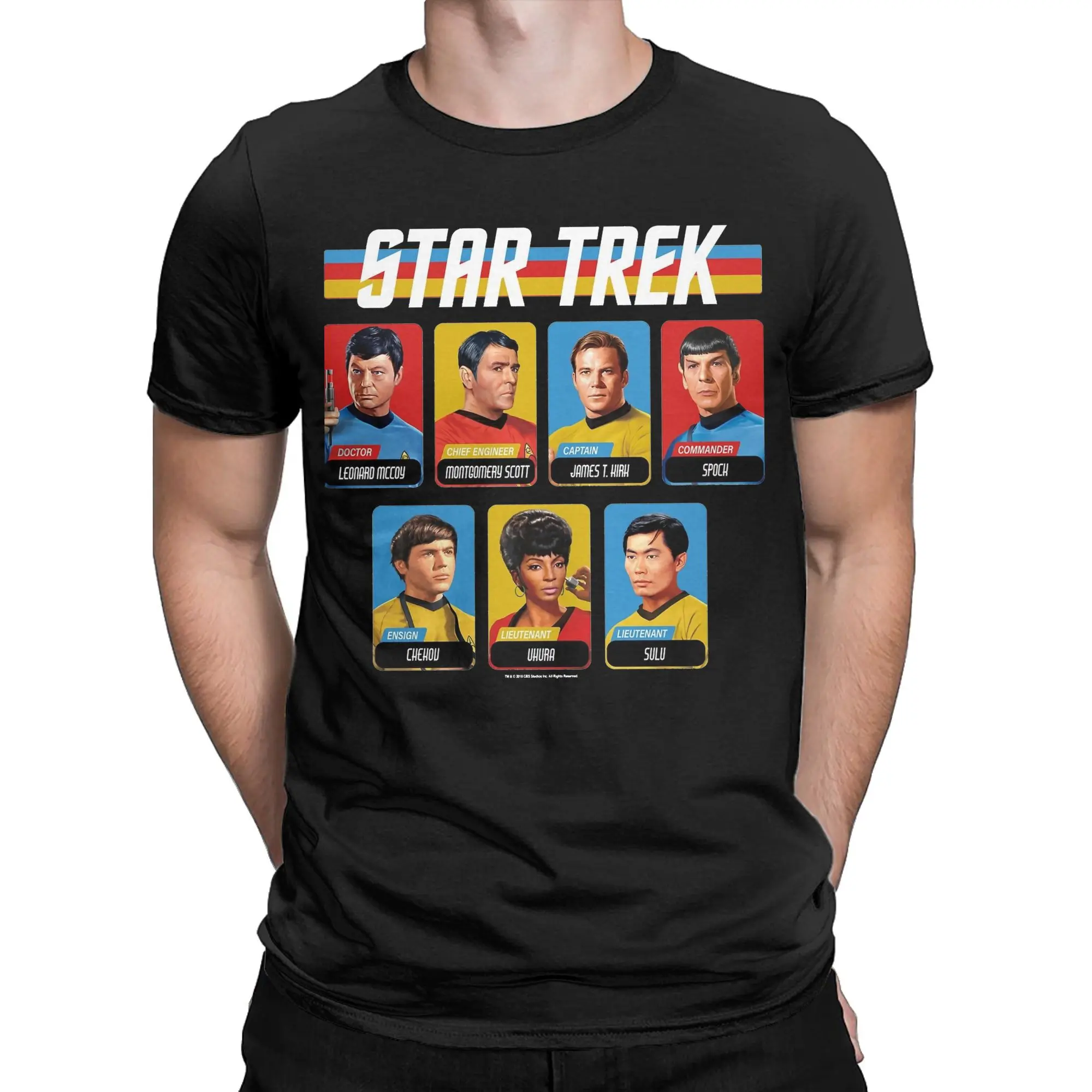 Star Trek Original Series Full Color Crew Portrait Panels Tee Shirt for Men Women Gift Idea T Shirts  100% Cotton Clothes