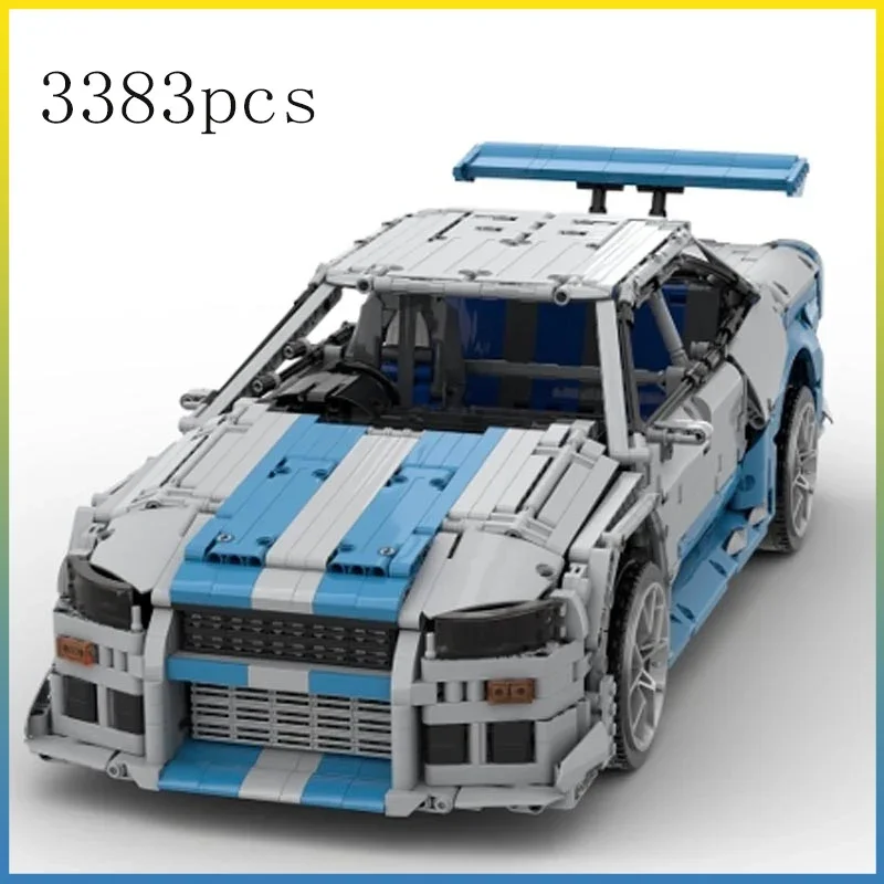 

Moc Sy002 масштаб 1:8 Skyline GT-R R34 суперкар гоночная спортивная модель строительные блоки детские игрушки Рождественский подарок технические блоки