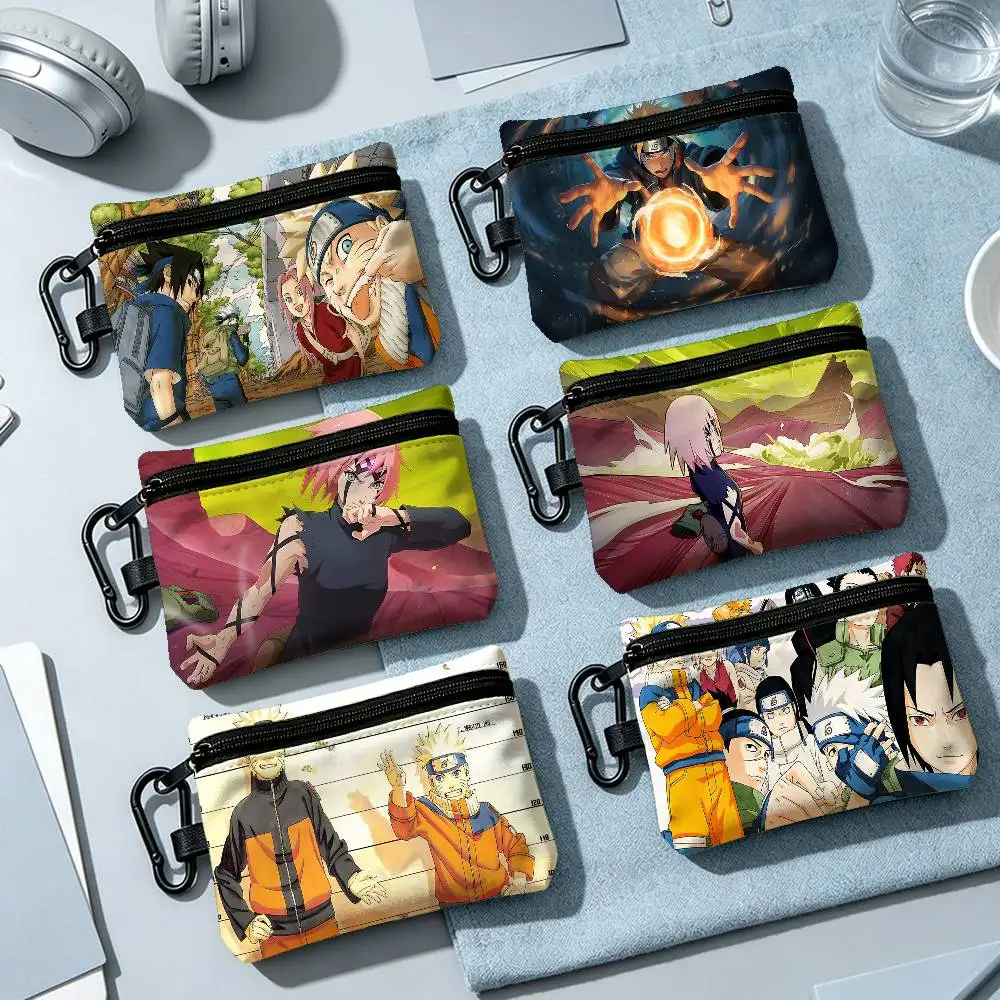 Japanese Naruto Fashion Wear-resistant Oxford Cloth Coin Purse Portable Backpack Hanging Card Storage Bag