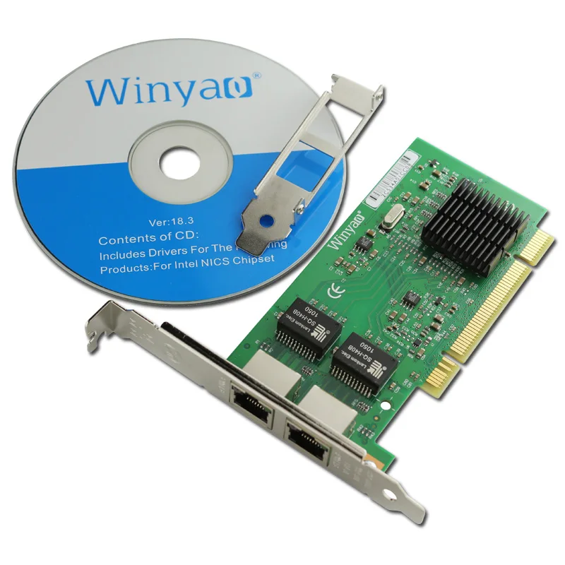 การ์ดเครือข่าย PCI Gigabit Ethernet พอร์ตคู่ RJ45อะแดปเตอร์เครือข่าย10/100/1000Mb Server NIC LED เครือข่ายคอนโทรลเลอร์สำหรับ Intel 82546