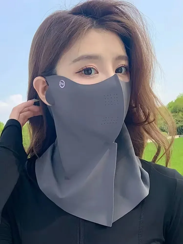 AliExpress NONE Women Summer UV Protection Neck Scarf Ice Silk Face Mask Cover Outdoor Wrap Cover Sports Cycling Sun Proof Sunscreen Dustproof