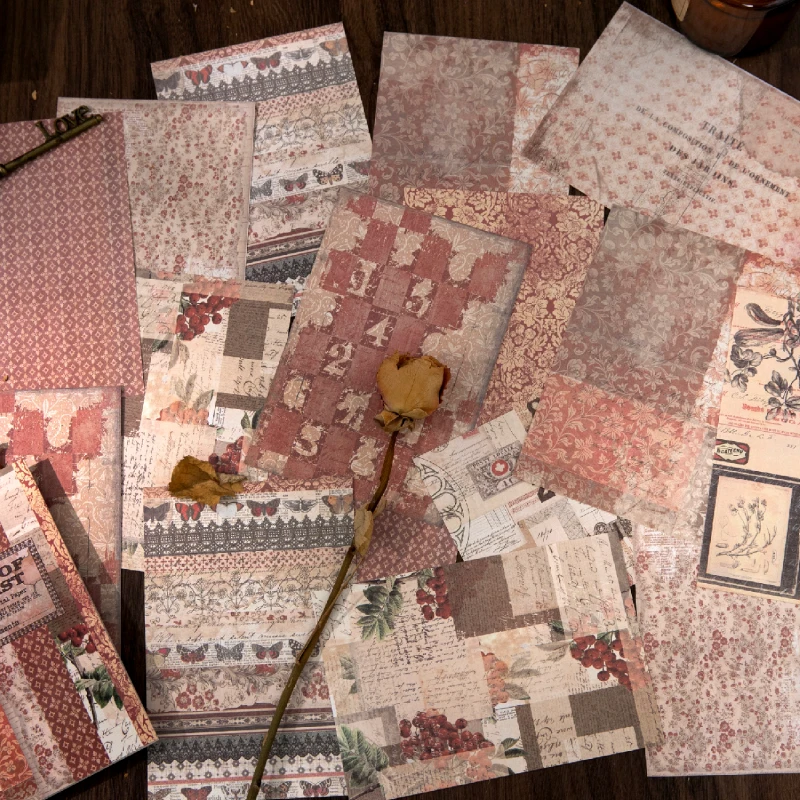 

30 Pcs of vintage floral materials DIY cutting and collage discarded diary decoration flower album vintage background pape