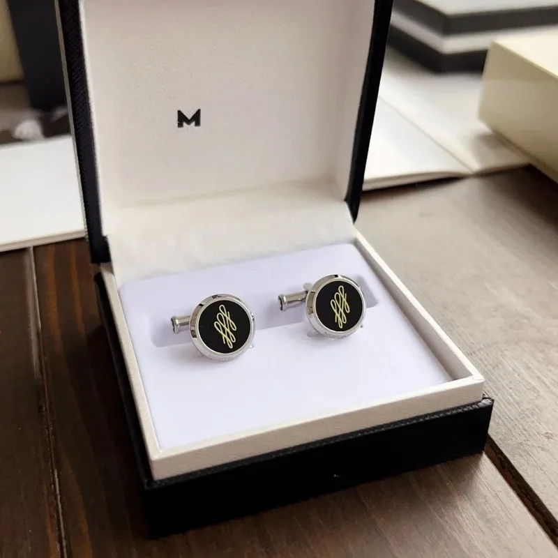 أزرار أكمام MB فاخرة من الفولاذ المقاوم للصدأ أزرار أكمام رسمية للرجال إكسسوارات حفلات الزفاف #4