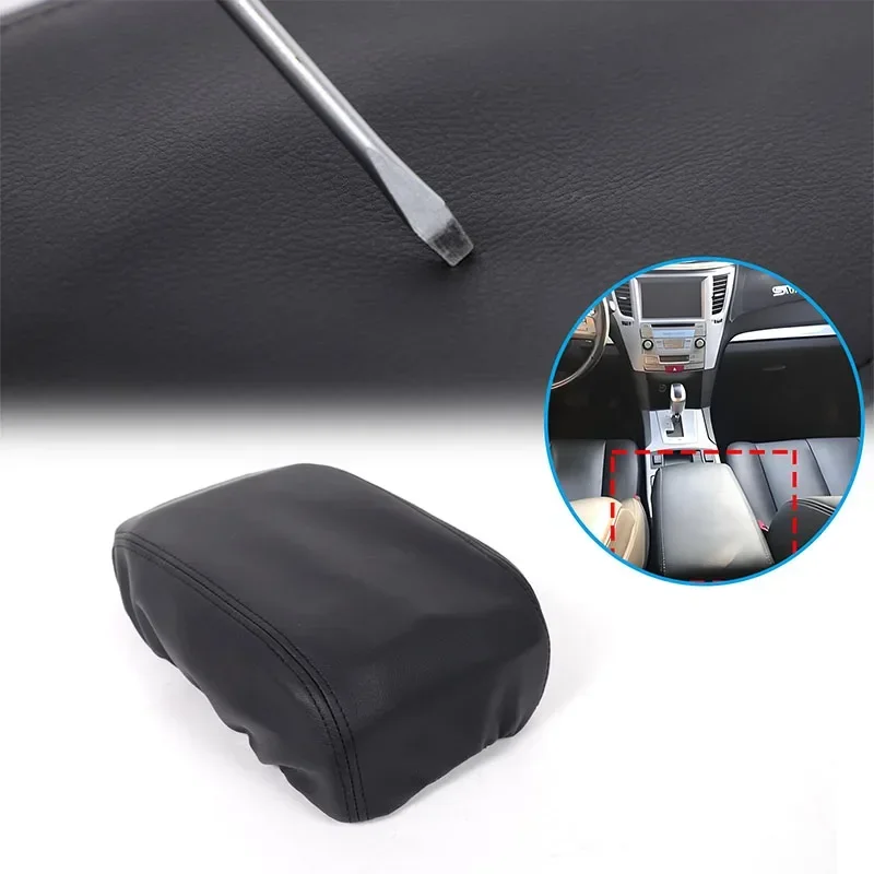 

For Subaru Legacy 2010-2020 Leather Black Car Armrest Box Cover Trim Car Interior Protection Accessories