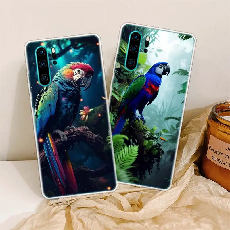 Parrot Bird Rainforest Phone Case For Huawei P50 Pro P40 P30 Lite P20 P10 Coque Mate 10 Lite 20 30 40 Pro Cover Capa Shell