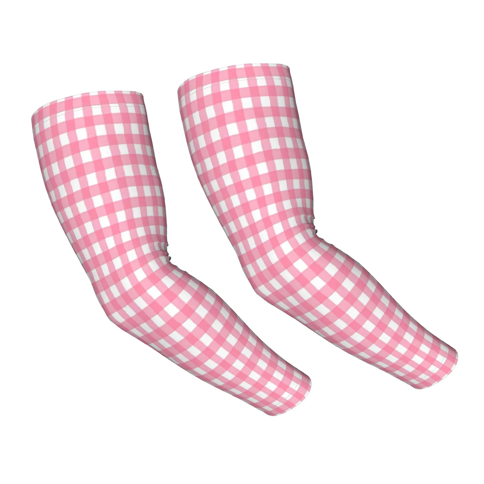 

Printed Sleeve Watermelon Pink Gingham Summer Sleeve Covers Thin Long Sleeves Extended Arm Protectors