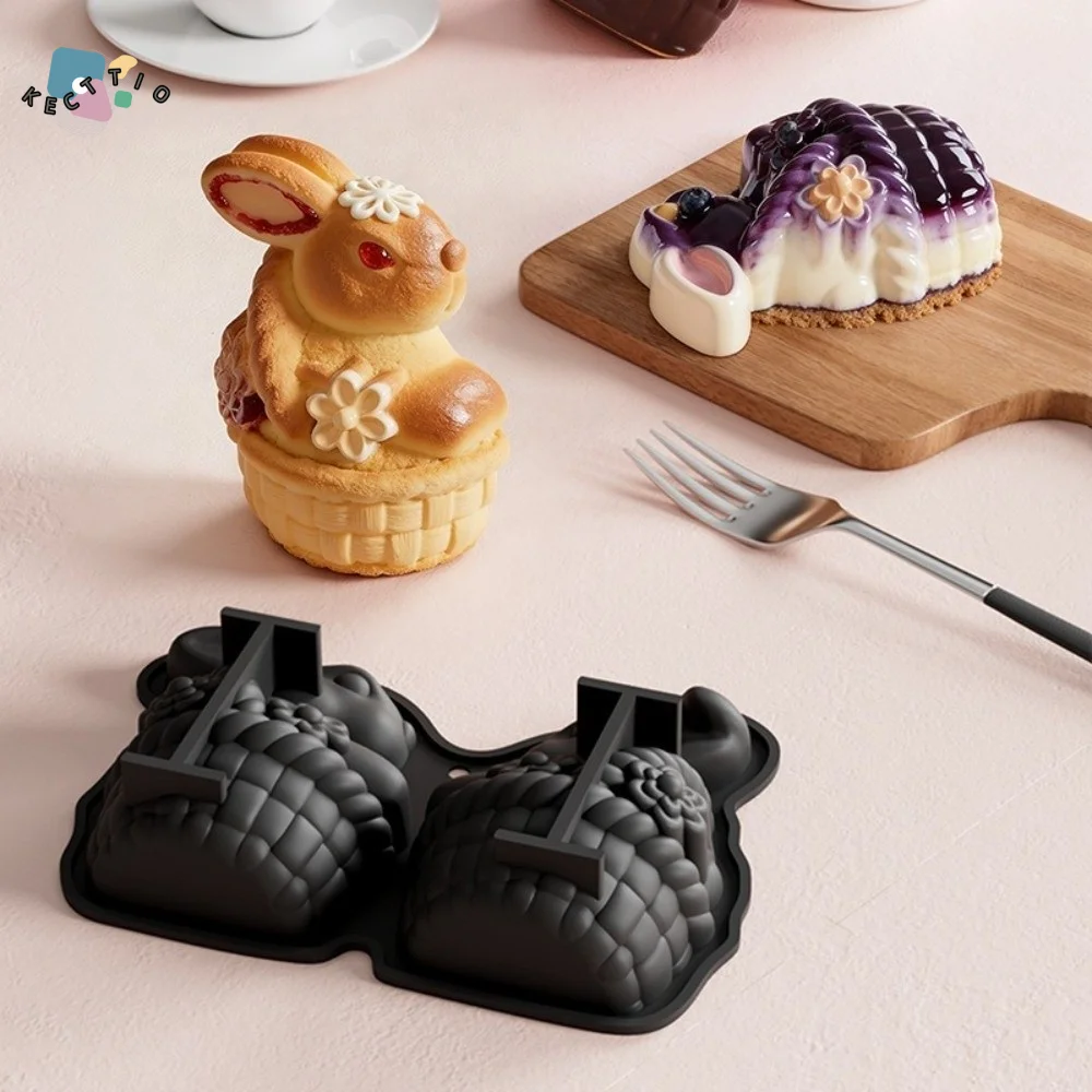 

Cartoon Easter Rabbit Silicone Mold Non-Stick Handmade Resin Casting Molds Flexible Heat Resistant Cake Pan Pastry Making