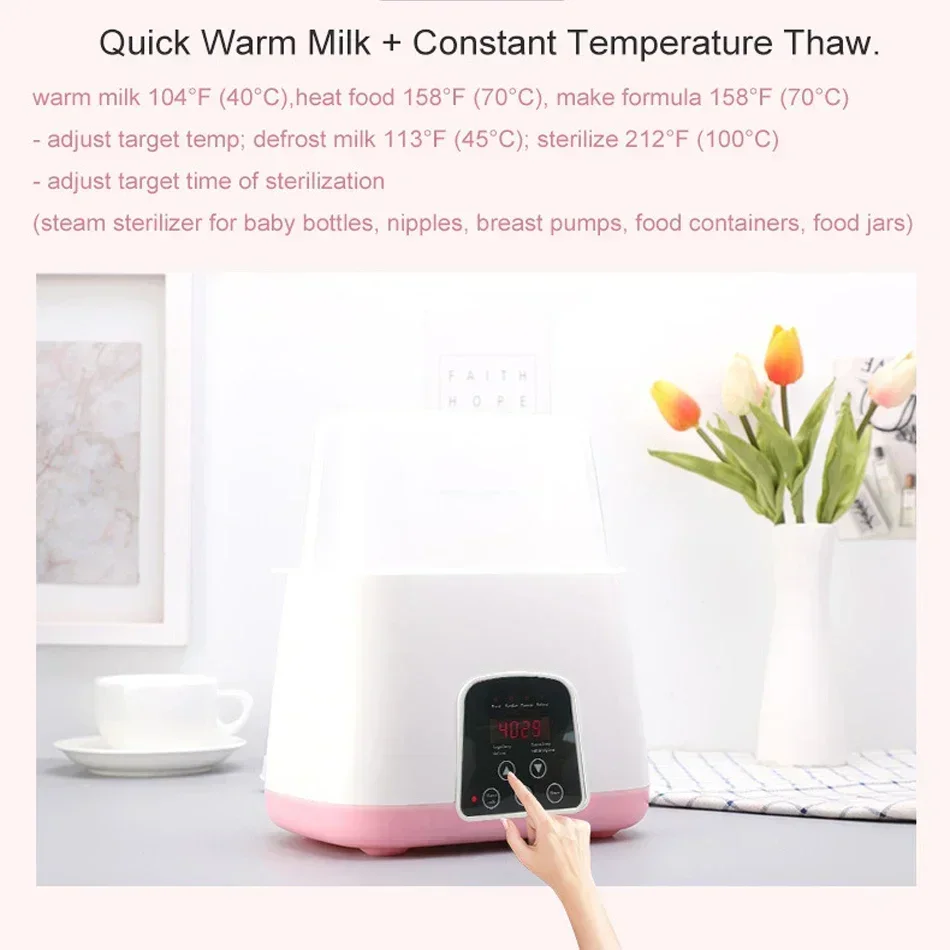 Baby Feeding Bottle Warmer & Sterilizers with Timer Accurate Temperature Control Food Milk Warmers with Defrost Baby Accessories