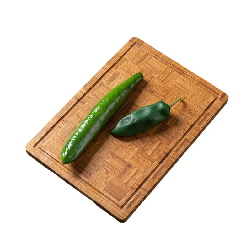 Chinese home hotel kitchen cutting board Fruit with holes handle cutting board Large bamboo wooden cutting board