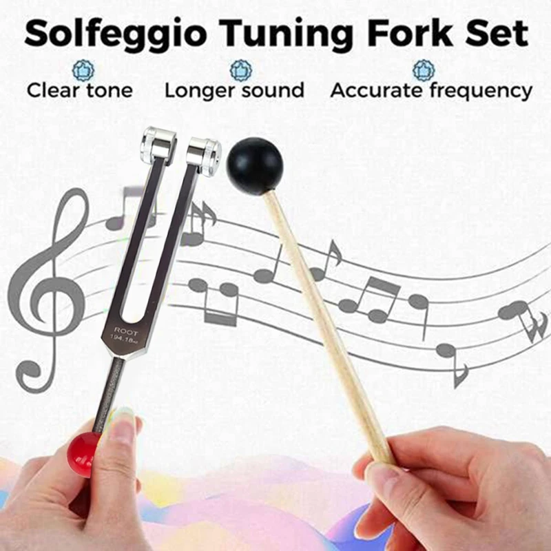 8PCS Tuning Fork Set, Tuning Fork For Music Chakra, Sound Therapy, Keep Body,Mind And Spirit In Perfect Harmony 126.22HZ