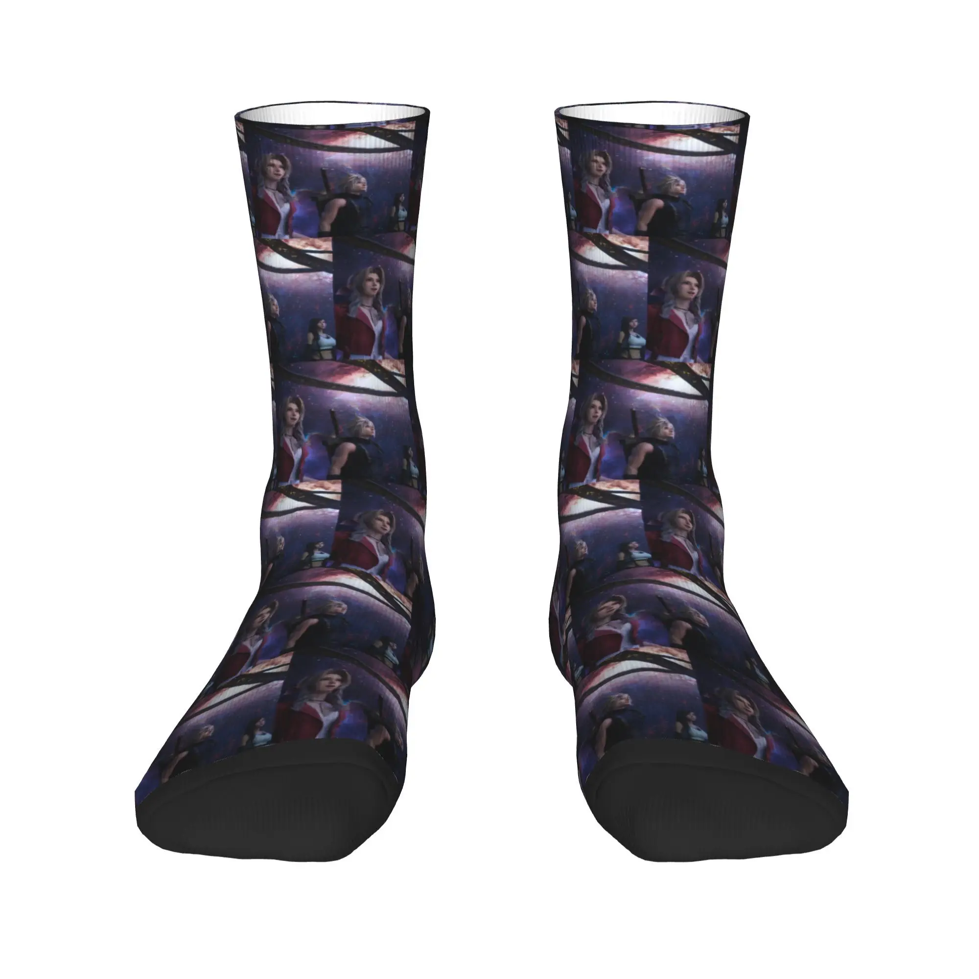 

Final Fantasy 7, носки для возрождения, впитывающие пот чулки в стиле Харадзюку, всесезонные длинные носки, аксессуары для унисекс, рождественские подарки