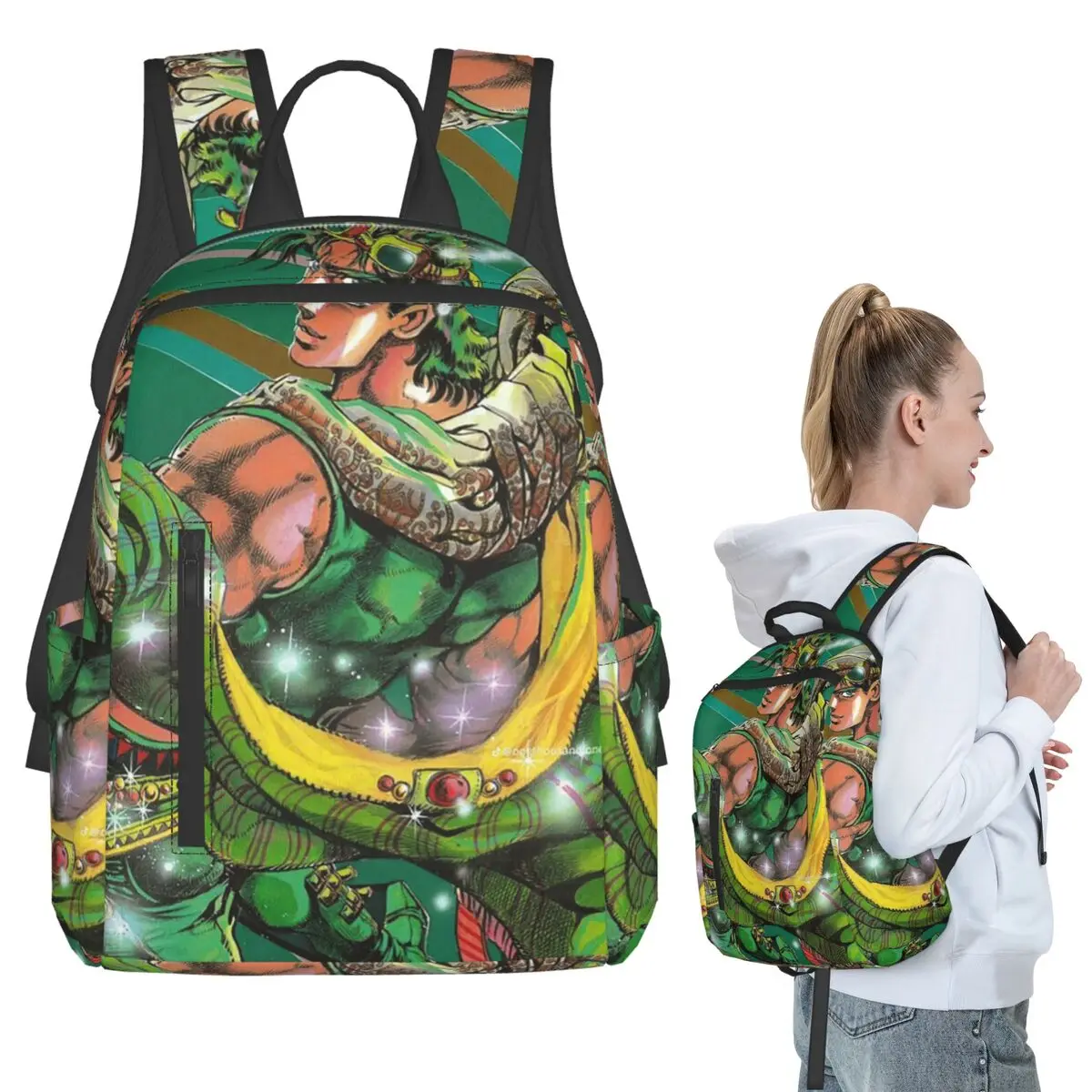 Jojo Bizarre Adventure Joseph Joestar (42) Backpack Student BookBag Boys Girls School Bag Laptop Shoulder Bags Men Women