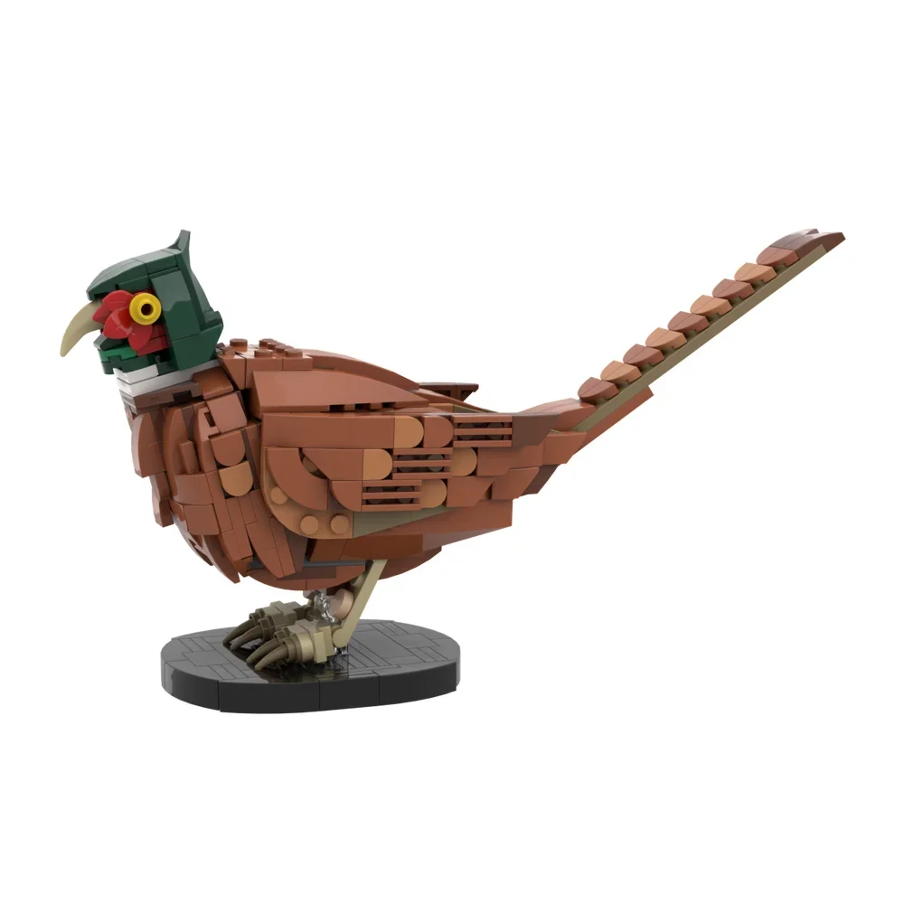 MOC Animals Birds Decorative Pheasant Model Building Blocks Pheasant Creativity Wild poultry Bricks Assembly Toys Kids Gifts