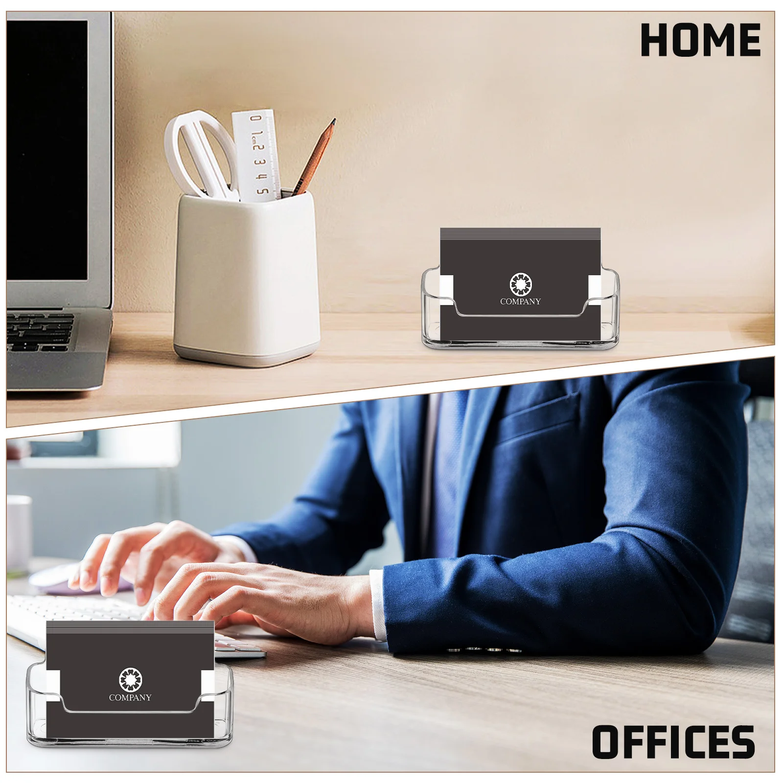 

6 Pcs Acrylic Business Card Holder Desk Transparent Display Name Wallet Cards Organizer Work Office Supplies Stationery