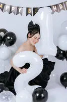 Number 1 Balloons 40 Inch 1 Balloon for 1st 11 Birthday Decorations, White 2
