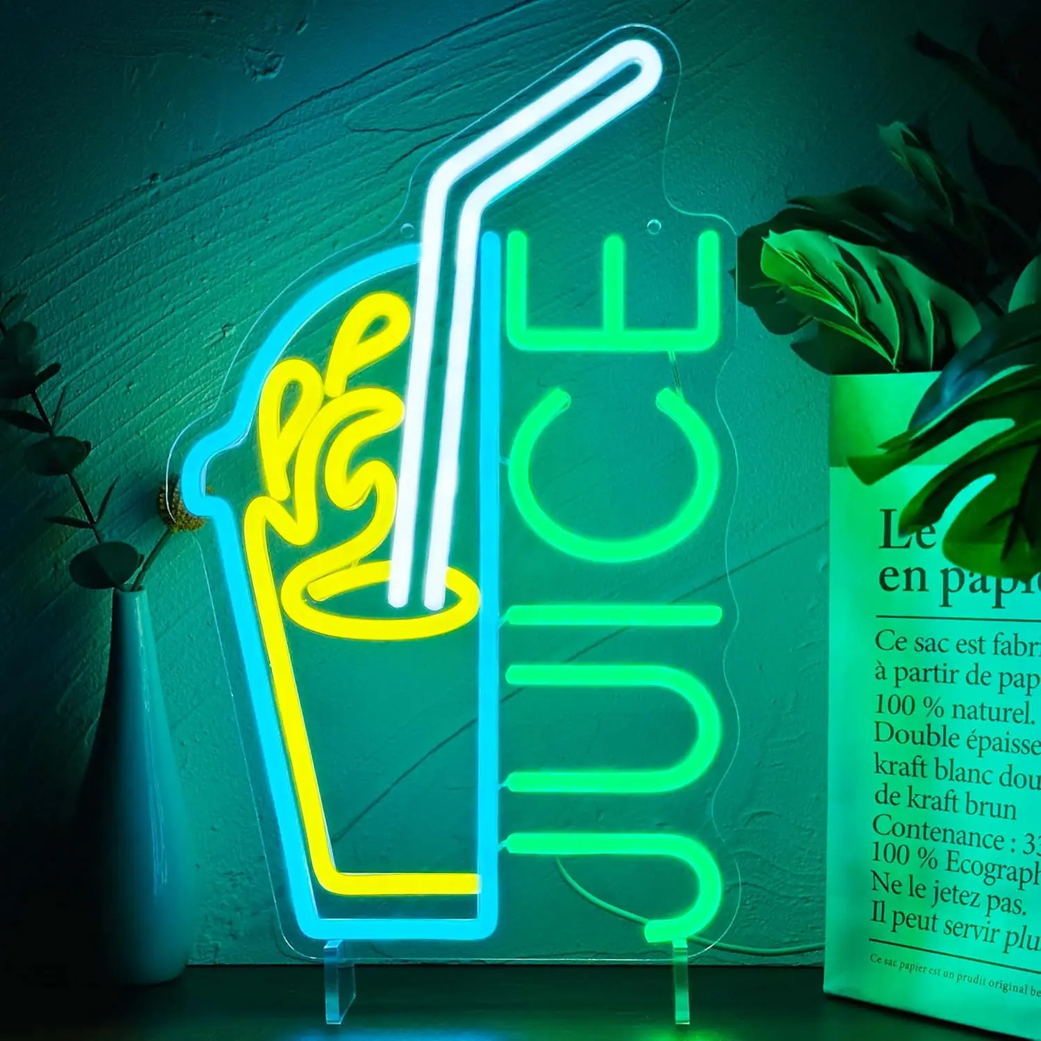 

Juice Powered Neon Sign Dimmable Energy-Efficient Night light for Shop Cafe Restaurant Club Decor Wall Draw