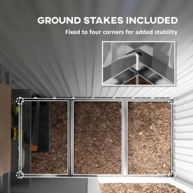 Immagine 4: Capannone da giardino in metallo, capannone da esterno per attrezzi da moto, con ripiano regolabile, lucchetto, guanti grigio scuro Spedizione dal Regno Unito