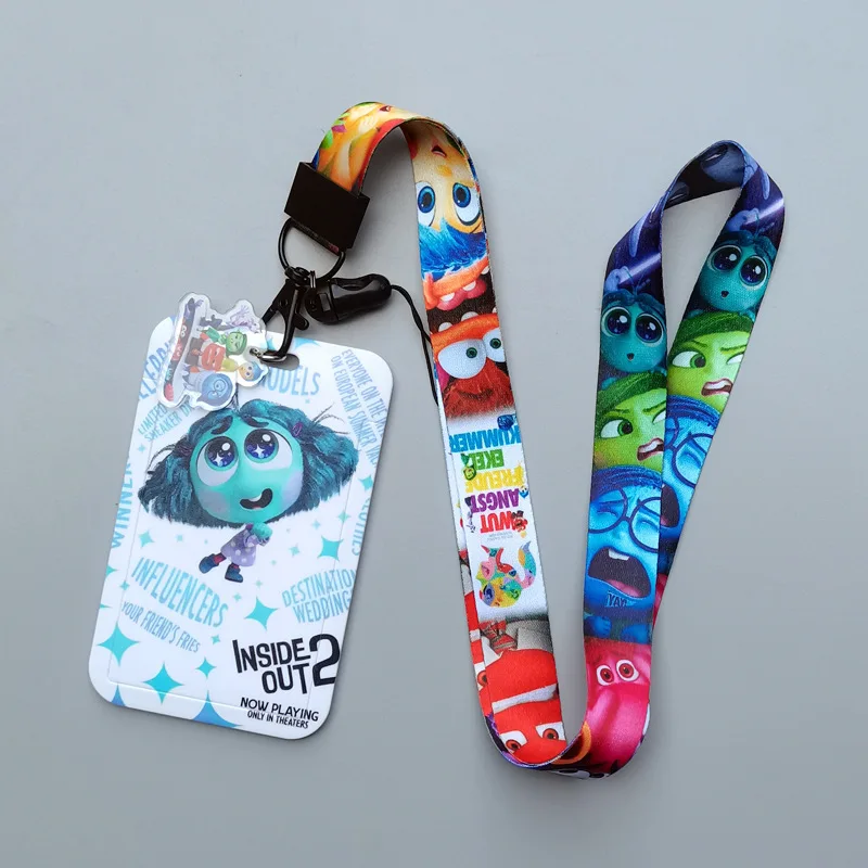 1 set Disney Inside Out-kaarthoesjes Kaartkoord Sleutelkoord Cosplay Badge ID-kaarten Houders Nekbanden